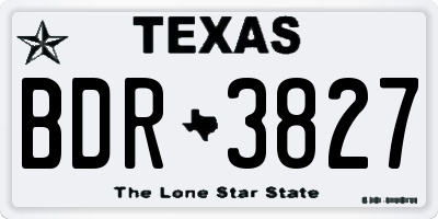 TX license plate BDR3827