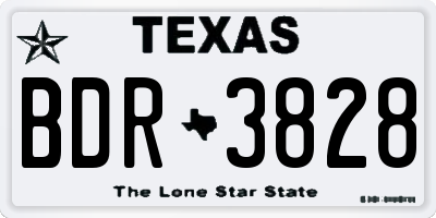 TX license plate BDR3828