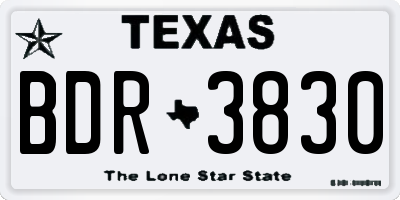 TX license plate BDR3830