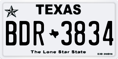 TX license plate BDR3834