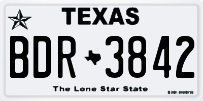 TX license plate BDR3842