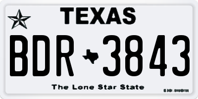 TX license plate BDR3843