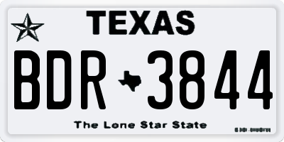 TX license plate BDR3844