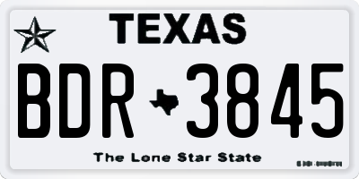 TX license plate BDR3845