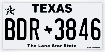 TX license plate BDR3846