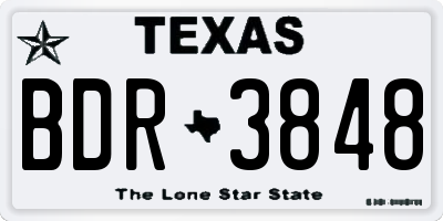 TX license plate BDR3848