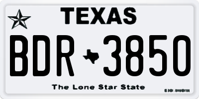TX license plate BDR3850