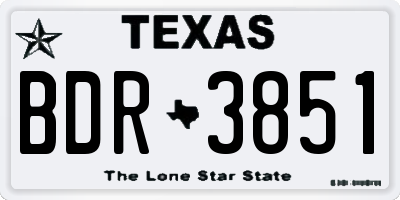 TX license plate BDR3851
