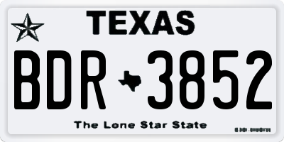 TX license plate BDR3852