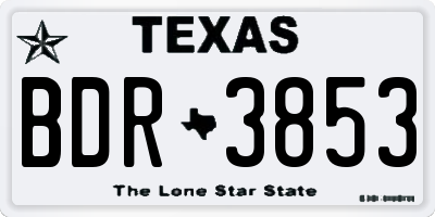 TX license plate BDR3853