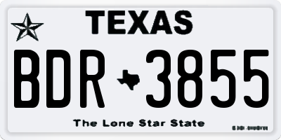 TX license plate BDR3855