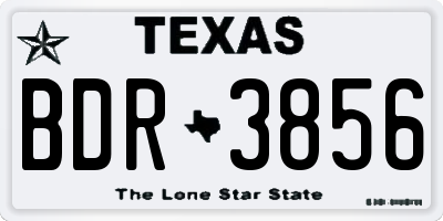 TX license plate BDR3856