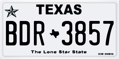 TX license plate BDR3857