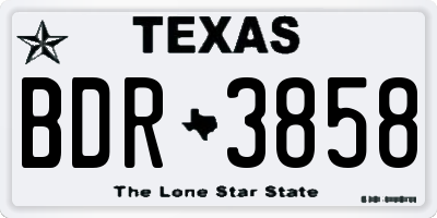 TX license plate BDR3858