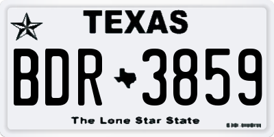 TX license plate BDR3859