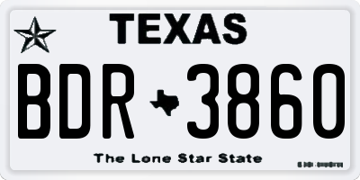 TX license plate BDR3860