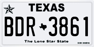 TX license plate BDR3861