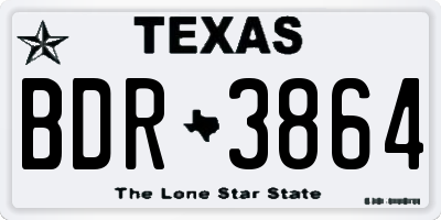TX license plate BDR3864