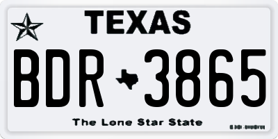 TX license plate BDR3865