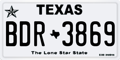 TX license plate BDR3869
