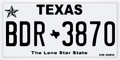 TX license plate BDR3870