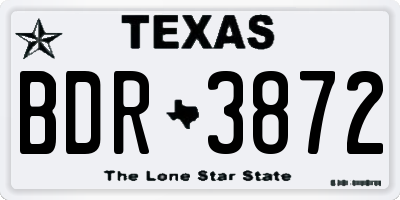 TX license plate BDR3872