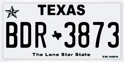 TX license plate BDR3873