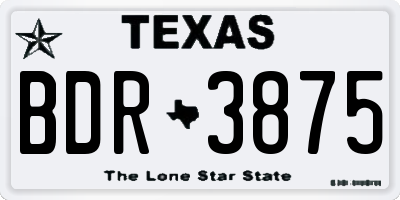 TX license plate BDR3875