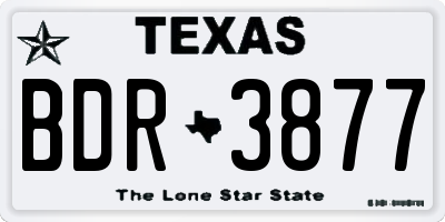 TX license plate BDR3877