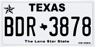 TX license plate BDR3878