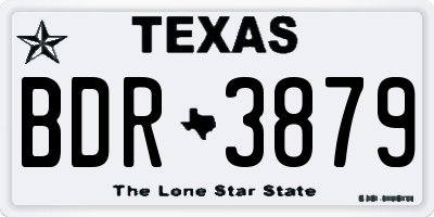 TX license plate BDR3879