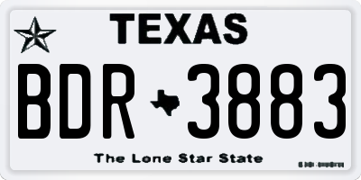 TX license plate BDR3883