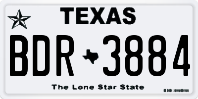 TX license plate BDR3884
