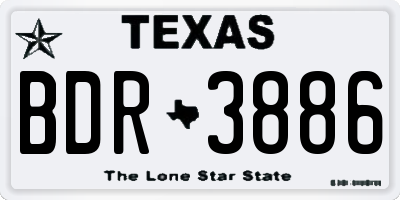 TX license plate BDR3886