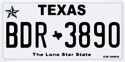 TX license plate BDR3890