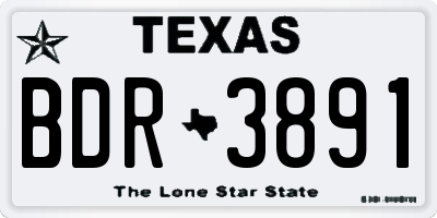 TX license plate BDR3891