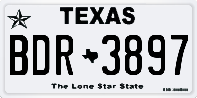 TX license plate BDR3897