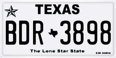 TX license plate BDR3898