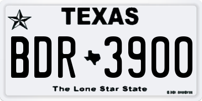 TX license plate BDR3900