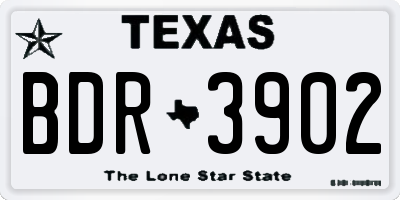 TX license plate BDR3902