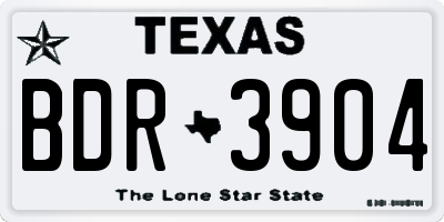 TX license plate BDR3904