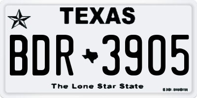 TX license plate BDR3905