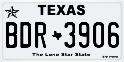 TX license plate BDR3906