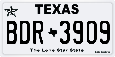 TX license plate BDR3909