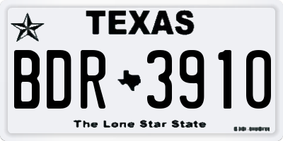 TX license plate BDR3910