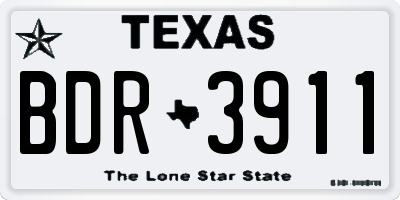 TX license plate BDR3911