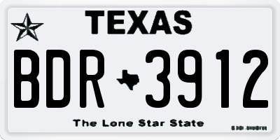 TX license plate BDR3912