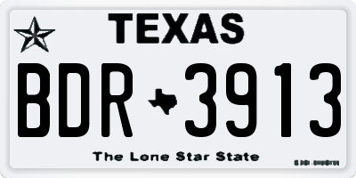 TX license plate BDR3913