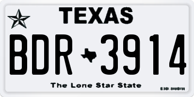 TX license plate BDR3914