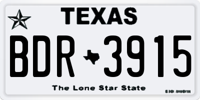 TX license plate BDR3915